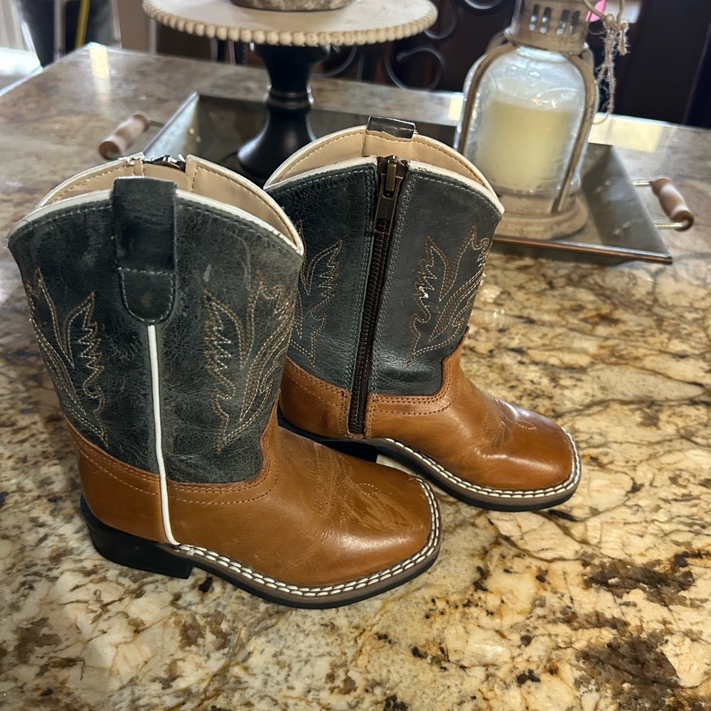 Toddler Cody James Western Boots - Brown and Black/Gray
